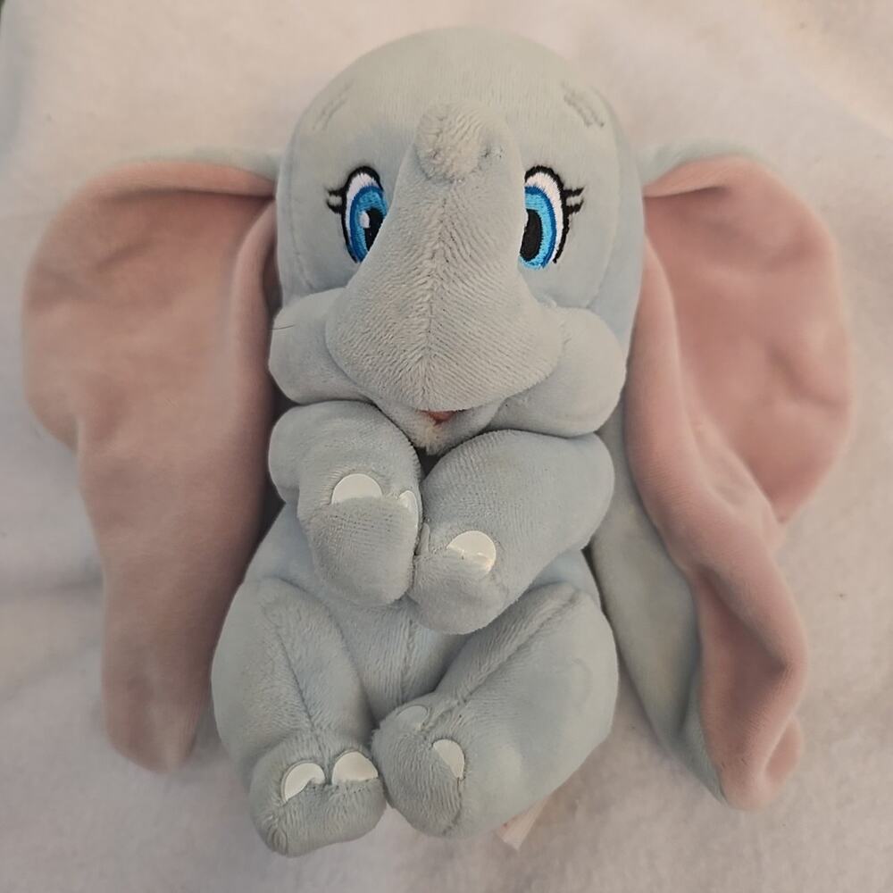 Disney TY Dumbo Plush Stuffed Animal Gray Blue Ears Toy